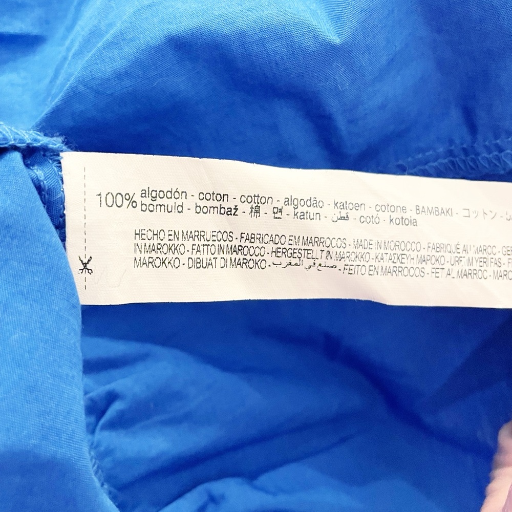 Zara Cobalt Blue 100% Cotton Tiered/Flounced Loose Midi Dress. Size L - Picture 13 of 13